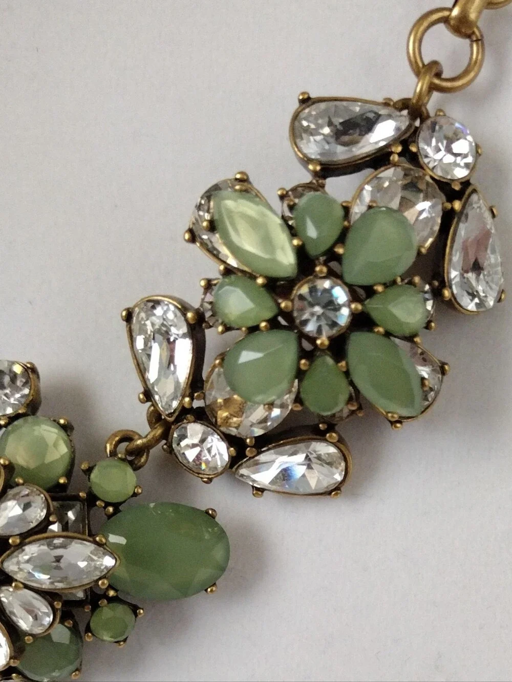 J. Crew Rhinestones Key Lime Accents Statement Necklace